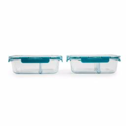 Manna TruDivide 46 oz. Glass Food Storage Container with 2-Compartment Leakproof Lid (2-Pack) thumbnail 3