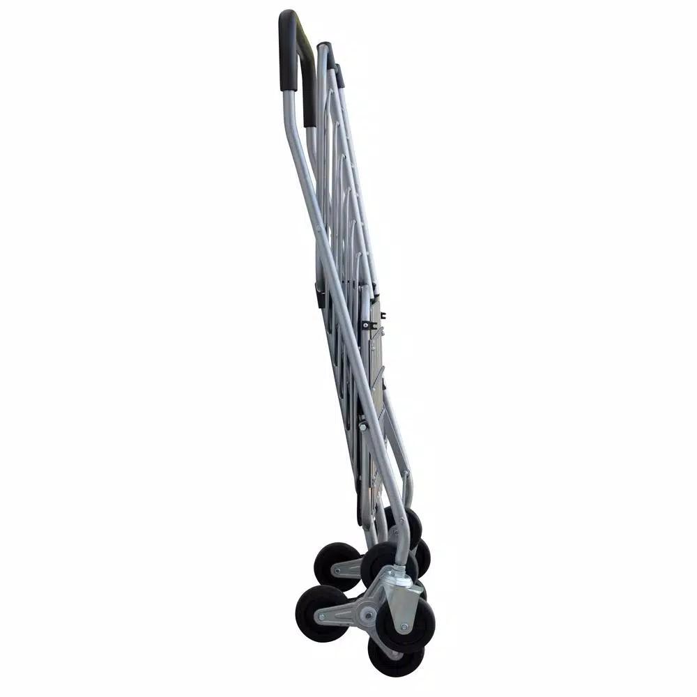 Milwaukee Silver Steel Easy Climb 3-Wheel Shopping Cart with Accessory Basket, 75 lb Capacity