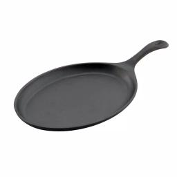 Tramontina 6-Piece 10 in. Cast Iron Fajita Pan Set with Wood Trivets and Handle Mitts thumbnail 4