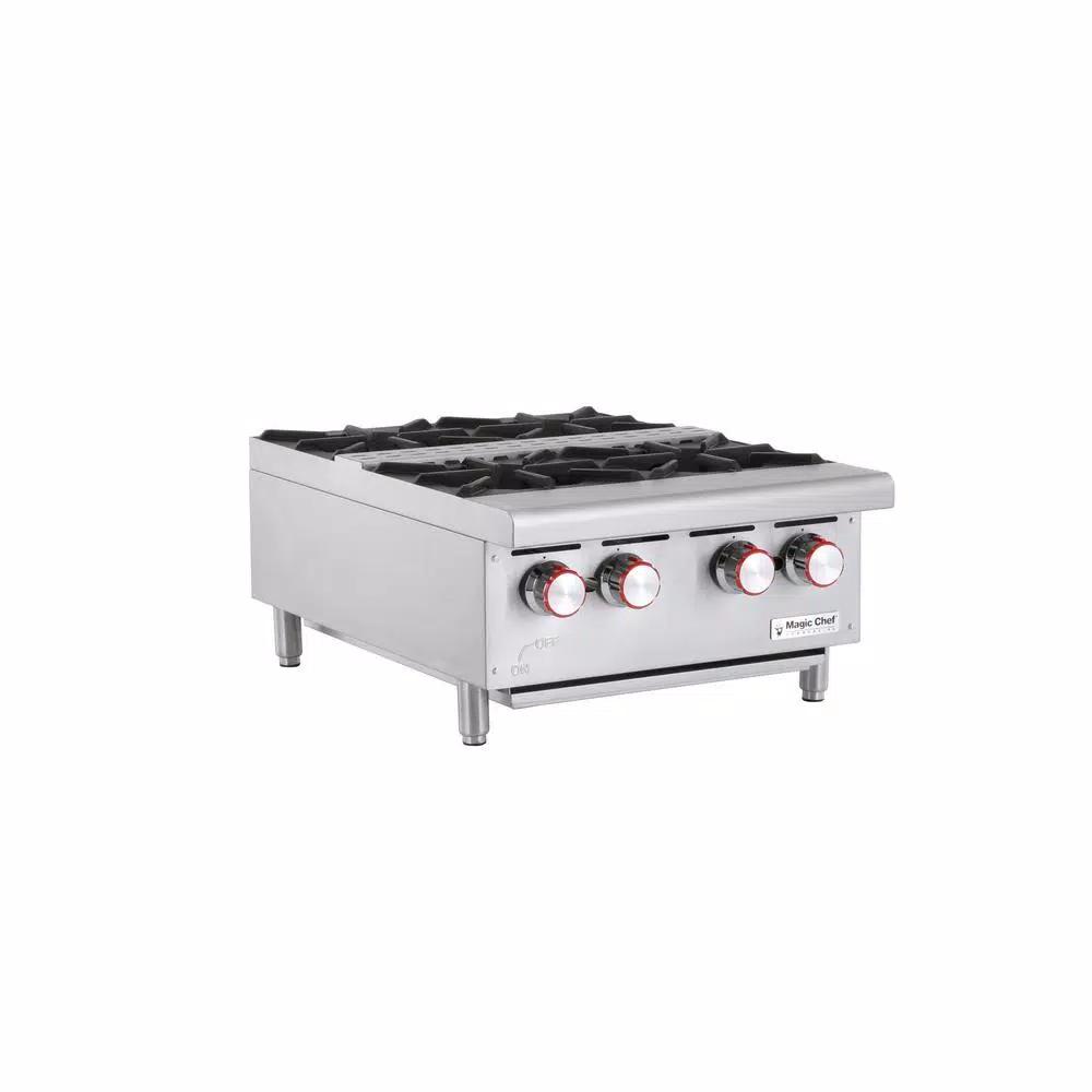 Magic Chef 24 in. Commercial 4-Burner Gas Countertop Hot Plate Range