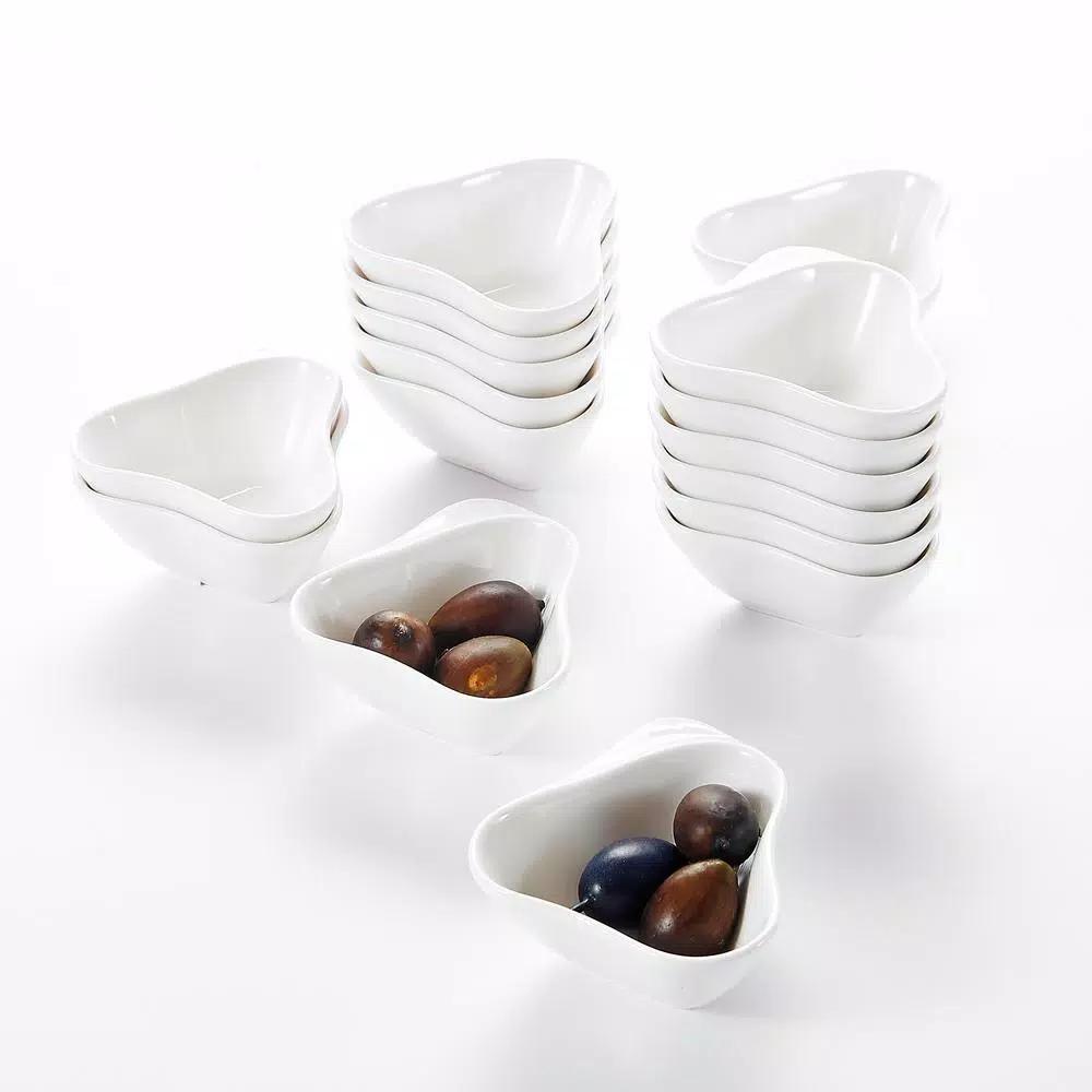 MALACASA 3 in. White Porcelain Ramekins Set of 16, Ceramic Souffle Dishes and Serving Bowls