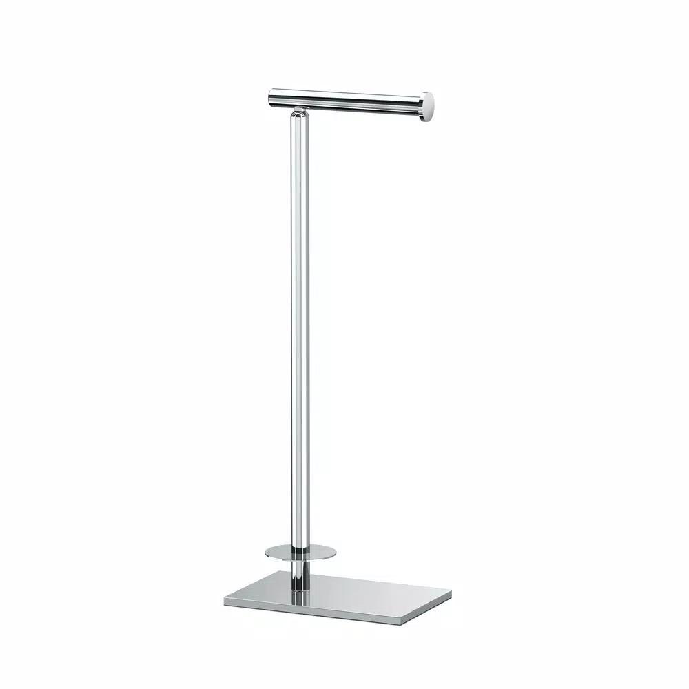 Gatco Latitude II Square Freestanding Toilet Paper Holder with Storage, Chrome