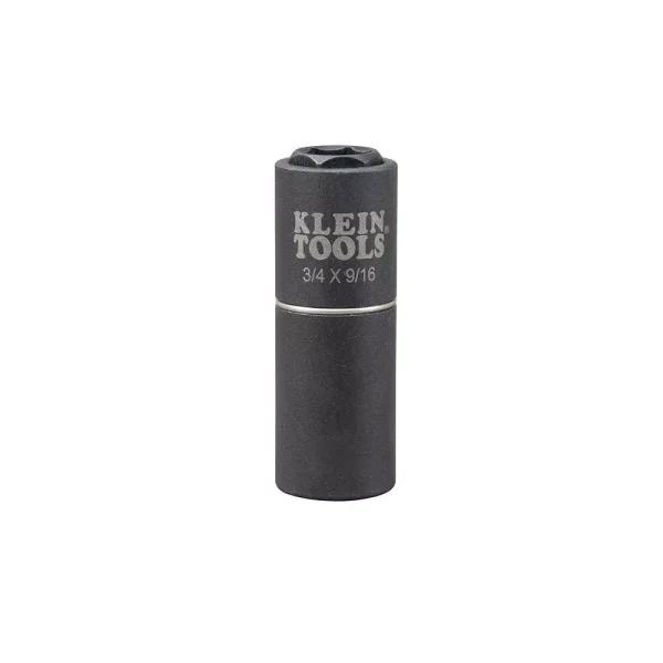 Klein Tools 1/2 in. Drive 2-in-1 Deep Impact Socket, 6-Point, 3/4 in. and 9/16 in.