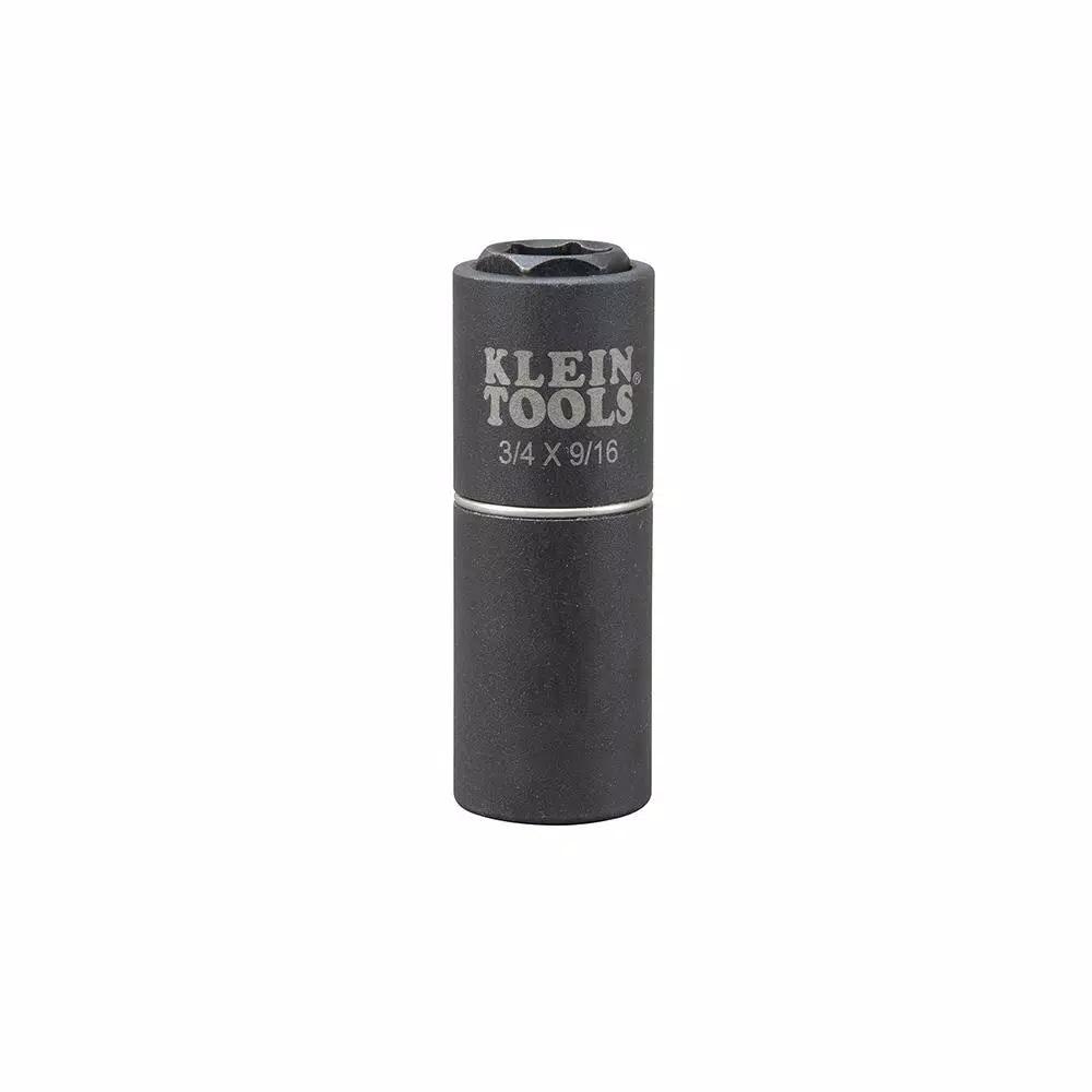 Klein Tools 1/2 in. Drive 2-in-1 Deep Impact Socket, 6-Point, 3/4 in. and 9/16 in.