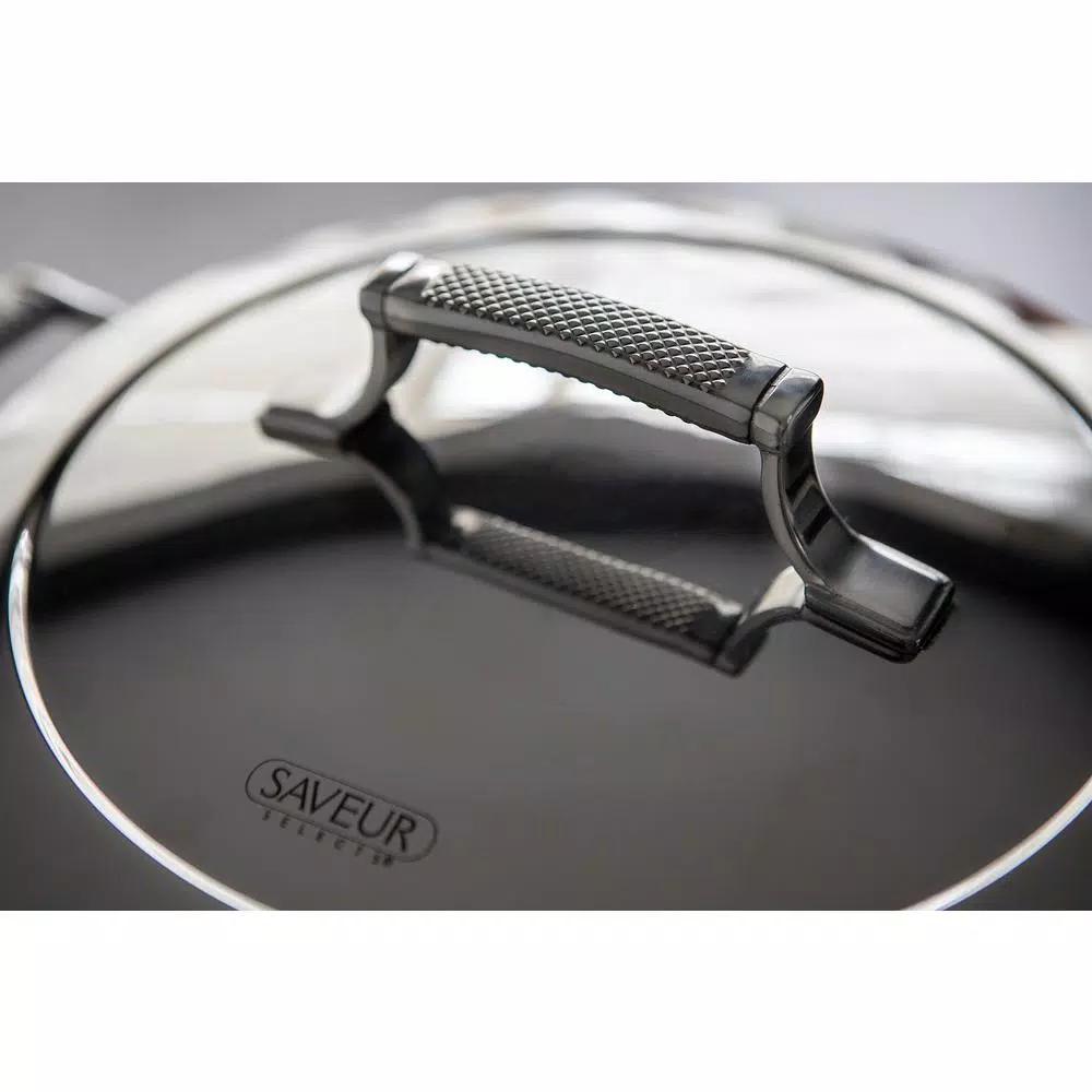 Saveur Selects 5 qt. Tri-Ply Stainless Steel Saute Pan with Lid
