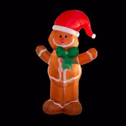 Glitzhome 8 ft. Lighted Inflatable Gingerbread Man Christmas Decor with LED Lights thumbnail 1
