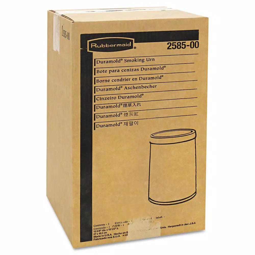 Rubbermaid Commercial Products 1 Gal. Black Smoking Urn with Metal Ashtray Top