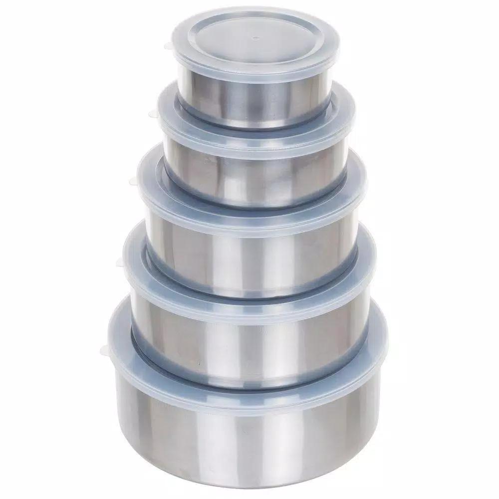 Chef Buddy 5-Piece Stainless Steel Mixing Bowl Set with Airtight Lids