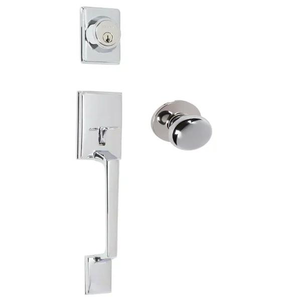 Delaney Capri Bright Chrome Single Dummy Door Handleset, Solid Brass
