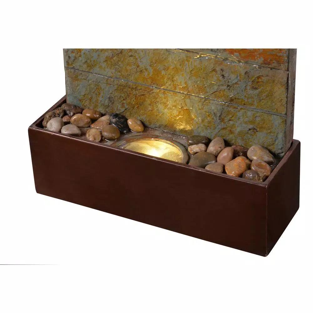 Kenroy Home Stream Resin and Slate Floor and Wall Water Fountain with LED Light