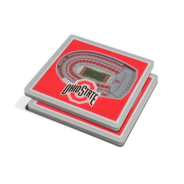 YouTheFan NCAA Ohio State Buckeyes StadiumViews 3D Acrylic Coasters, 2-Pack