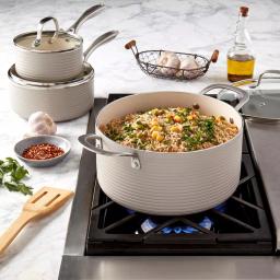 Denmark Tools for Cooks Monaco 10-Piece Fog Aluminum Non-Stick Cookware Set thumbnail 8
