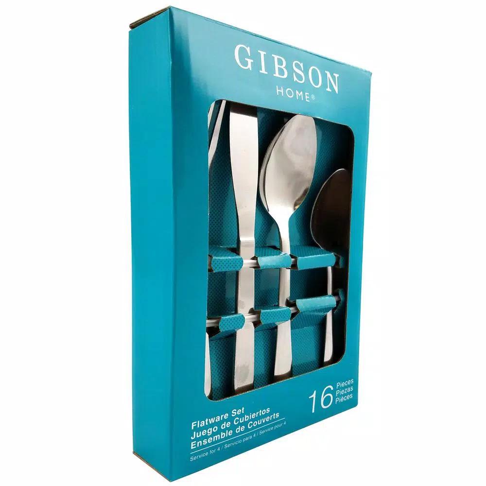 Gibson Minetta Lane 16-Piece Stainless Steel Flatware Set, Service for 8