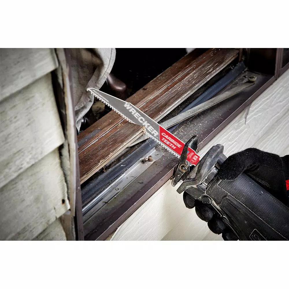 Milwaukee WRECKER 6 in. 6 TPI Carbide Teeth Multi-Material Reciprocating Saw Blade (3-Pack)