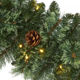 Nearly Natural 6 ft. Pre-lit Mountain Pine Artificial Garland with 35 Warm White LED Lights and Pinecones thumbnail 3