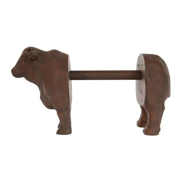 3R Studios Brown Cow Shaped Freestanding Paper Towel Holder - Farmhouse Style Resin