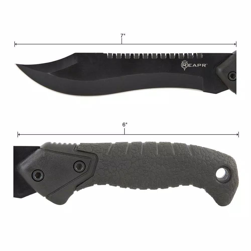 Sheffield REAPR TAC Bowie Knife with 7 in. 420 Stainless Steel Blade and TPR Handle
