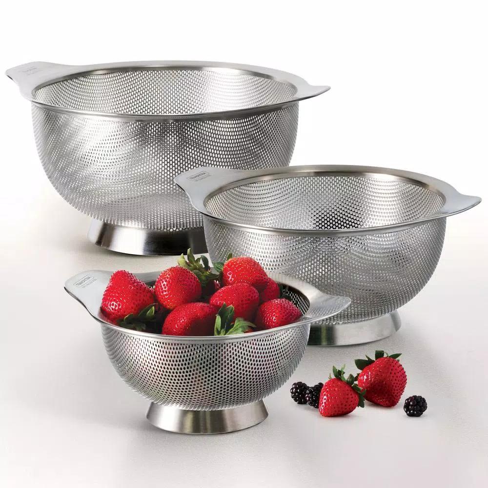 Tramontinas Gourmet 18/8 Stainless Steel Colander Set, 3-Piece
