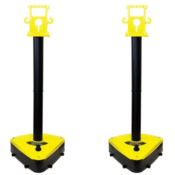 Mr. Chain M R Products X-Treme Duty Industrial Stanchion, Yellow/Black (2-Pack)