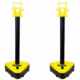 Mr. Chain M R Products X-Treme Duty Industrial Stanchion, Yellow/Black (2-Pack) thumbnail 1