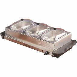Brentwood Appliances BF-315 4.5 Qt. Stainless Steel 3-Pan Buffet Server and Warming Tray thumbnail 1