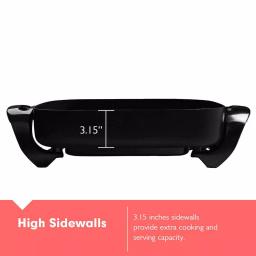 Boyel Living 12 in. Square Black Nonstick Ceramic Electric Skillet, 1400W with Tempered Glass Lid thumbnail 5