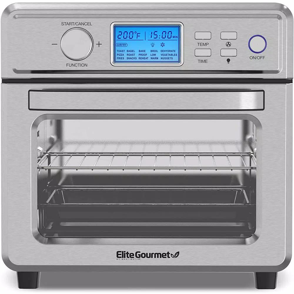 Maximatic Elite Gourmet 21L Digital Air Fryer Oven, 1700W Stainless Steel Multi-Function Oven