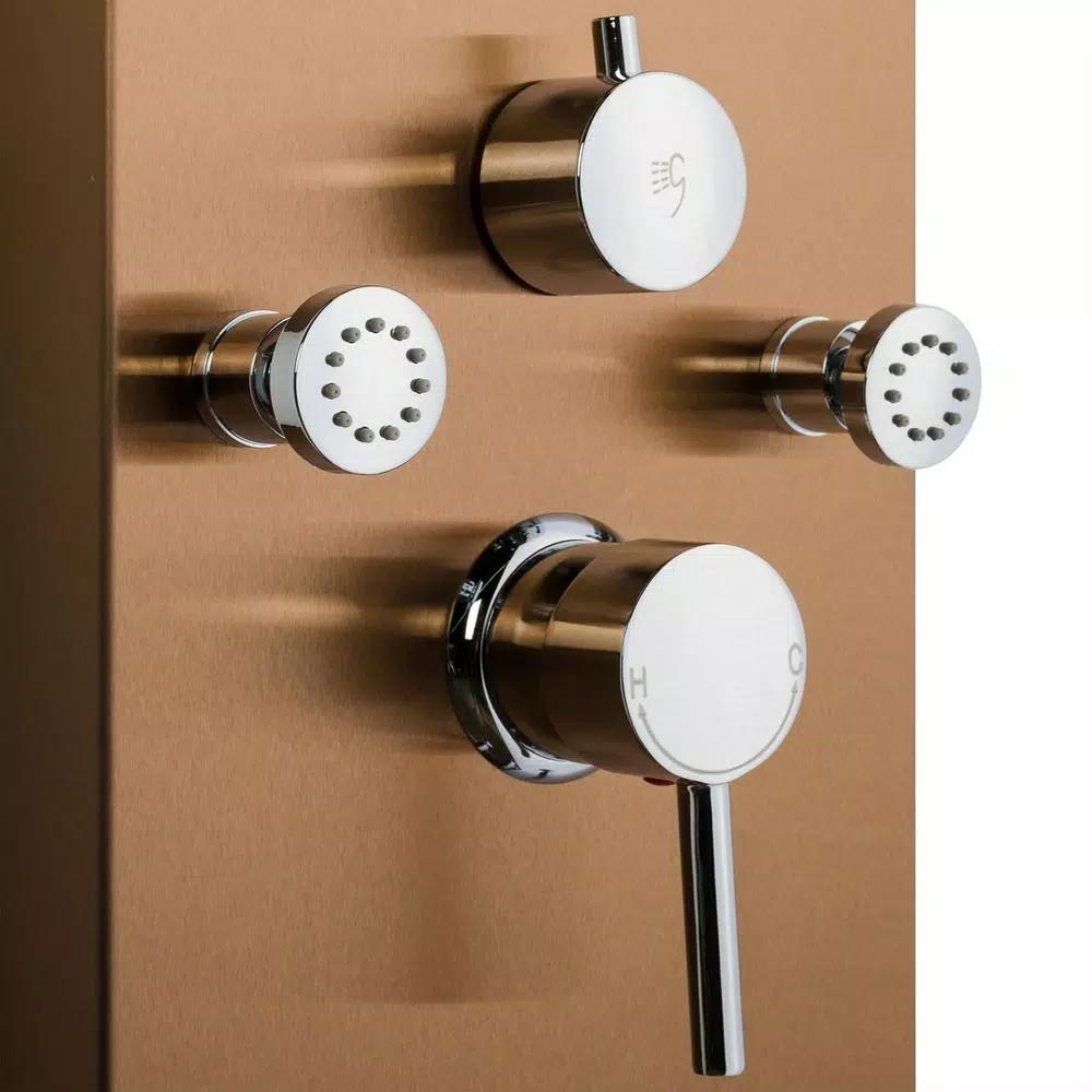 AKDY 65 in. 8-Jet Bronze Stainless Steel Shower Panel System with Rainfall Waterfall and Handheld Wand