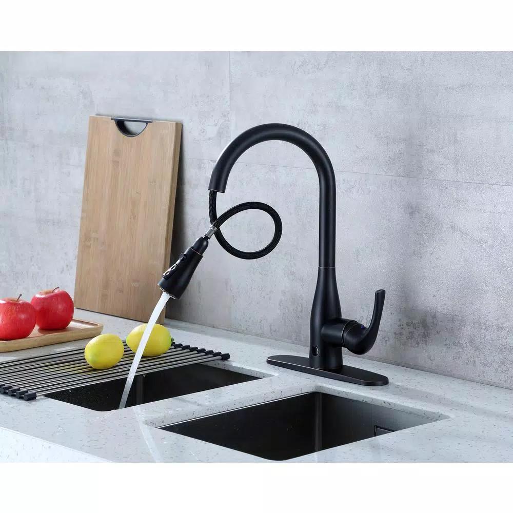 Flow Series Motion Activated Single-Handle Pull-Down Kitchen Faucet, Oil Rubbed Bronze (3-Pack)