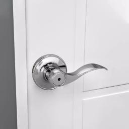 Design House Springdale Polished Chrome Privacy Bed/Bath Door Lever thumbnail 3
