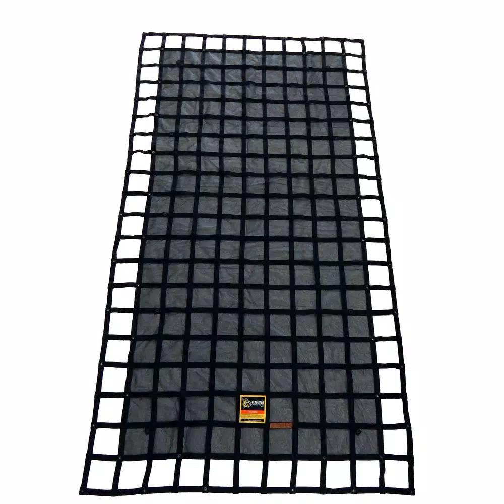 GLADIATOR Cargo Nets Gladiator Heavy-Duty Trailer Cargo Net, 7.3 ft. x 13.3 ft., Integrated Mesh with Certified Attachment Straps