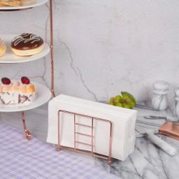 Creative Home Copper Plated Iron Napkin Holder, Elegant Metal Tissue Dispenser for Kitchen and Dining Table thumbnail 2