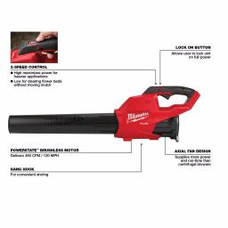 Milwaukee M18 FUEL 18V Cordless Handheld Blower (2-Pack) - 450 CFM, 120 MPH thumbnail 2