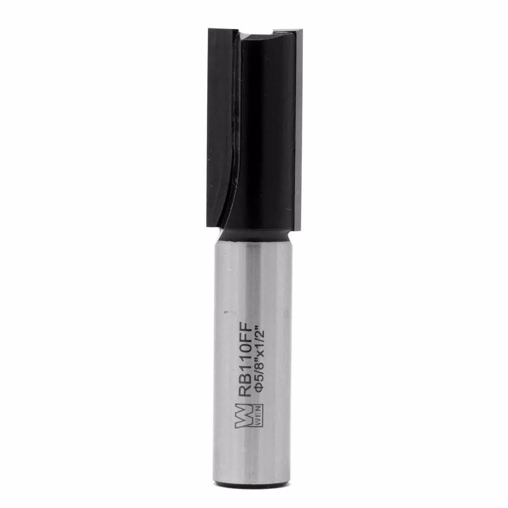 WEN 5/8 in. Straight 2-Flute Carbide Tipped Router Bit, 1/2 in. Shank