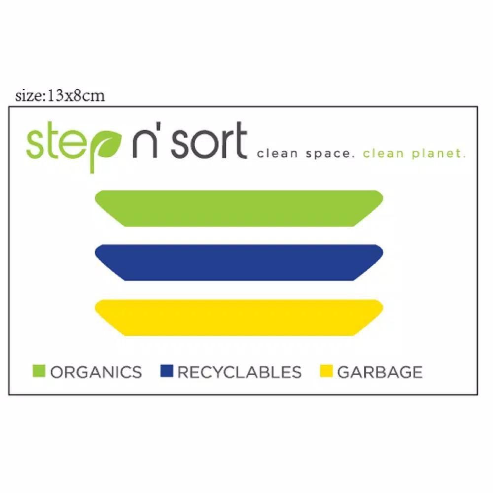 Step N' Sort 16 Gal. Stainless Steel 3-Compartment Open Top Trash and Recycling Bin with Removable Bins