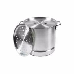 IMUSA 32 Qt. Aluminum Stovetop Steamer with Lid and Steam Tray thumbnail 1