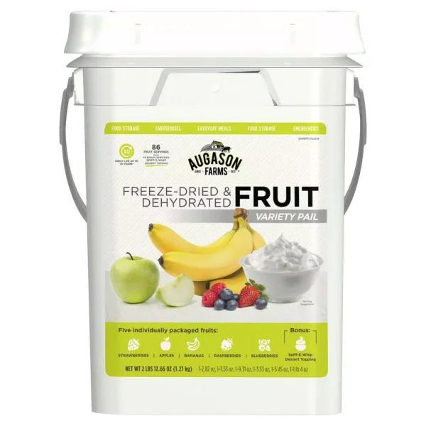 Augason Farms Freeze-Dried Fruit Variety Pail - 6 Varieties, 4 Gal. Emergency Food Supply