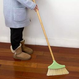 Home Basics Bliss 10 in. Angle Broom with Eco-Friendly Bamboo Handle and Nylon Bristles thumbnail 4