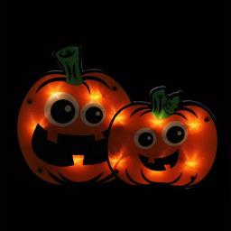 Northlight 11.5 in. Lighted Jack-O-Lantern Pumpkin Couple Window Silhouette Decor thumbnail 2