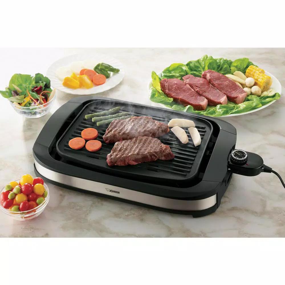 Zojirushi Black Stainless Steel Indoor Electric Grill, 1500W, 165 sq. in. Cooking Surface