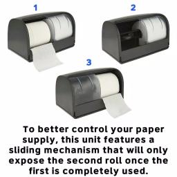 Alpine Industries Double Roll Toilet Paper Dispenser, Gray ABS Plastic thumbnail 4