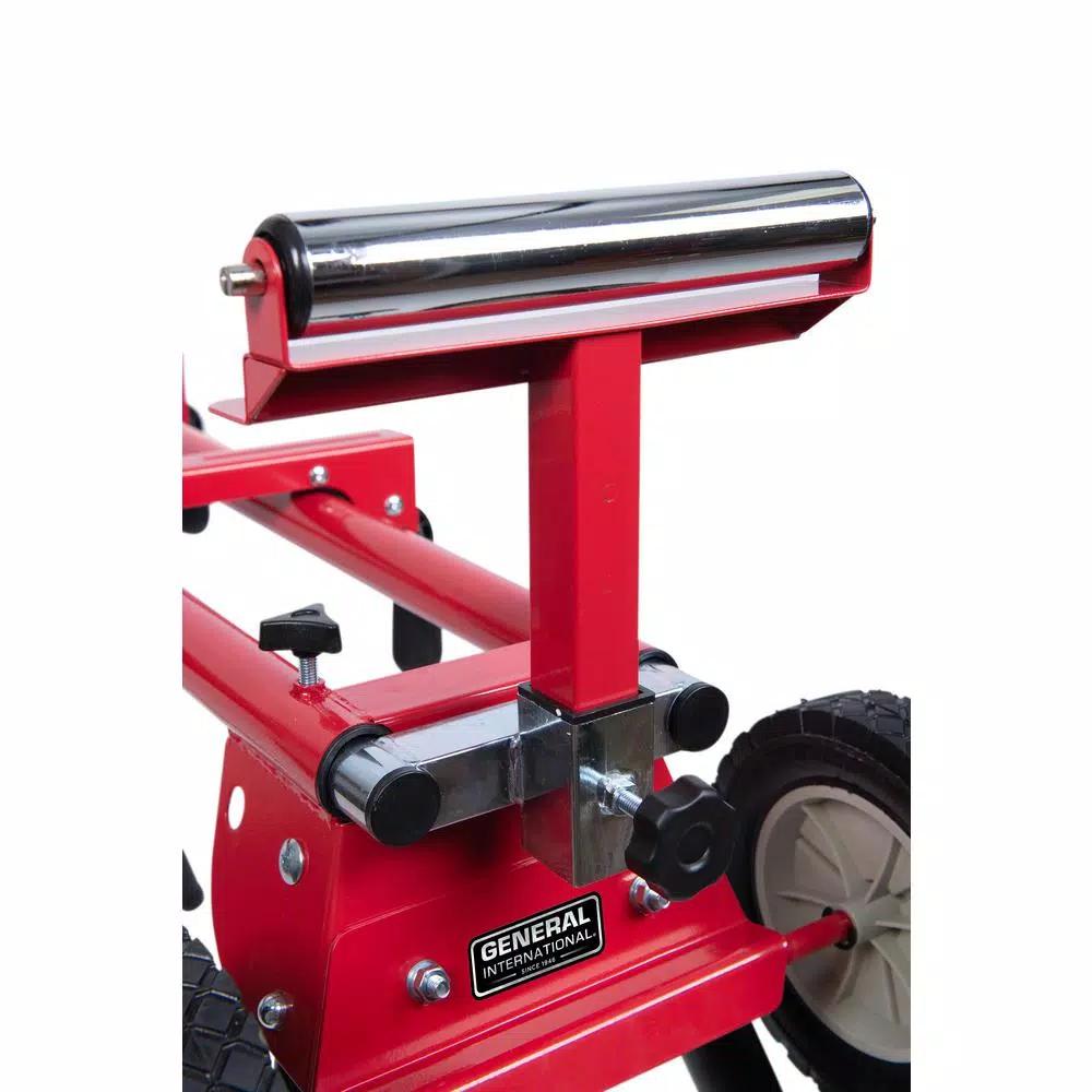 General International MS3102 Miter Saw Stand with Solid Tires and Adjustable Extensions