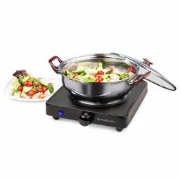 HomeCraft Single Burner 750W Black Hot Plate with Adjustable Temperature Control thumbnail 3