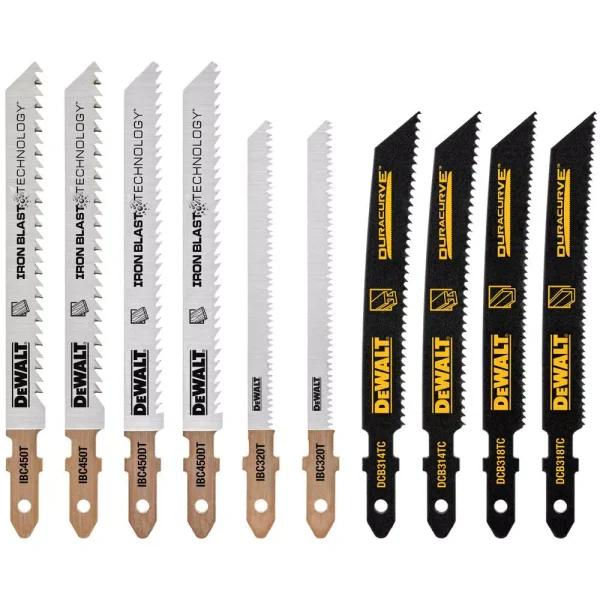 DEWALT T-Shank Jigsaw Blade Set, 10-Pack Multi-Purpose Kit with Storage Case