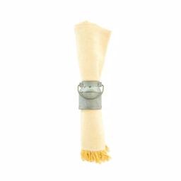 3R Studios Silver Galvanized Metal Vintage Milk Can Shaped Napkin Rings, Set of 4 thumbnail 2