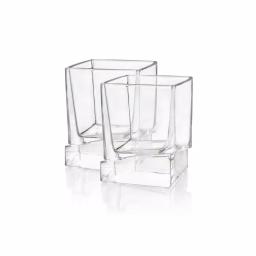 JoyJolt Carre Square 10 oz. Whiskey Glasses, Set of 4 thumbnail 2