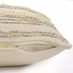 LR Resources Zanthia Cream, Gray & Gold Striped Cotton Throw Pillow - 20 x 20 in. thumbnail 2