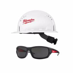 Milwaukee BOLT White Type 1 Class C Vented Hard Hat with Performance Tinted Safety Glasses Set thumbnail 1