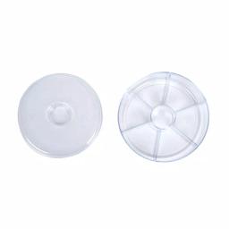 Mind Reader Clear Acrylic 6-Compartment Tea Bag Organizer with Lid, Round Pantry Storage Container thumbnail 2