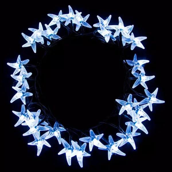 ALEKO 30-Light LED White Starfish Solar String Lights, 18.5 ft. Outdoor Specialty Lights